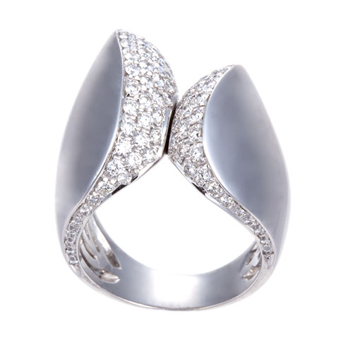silver ring with diamonds